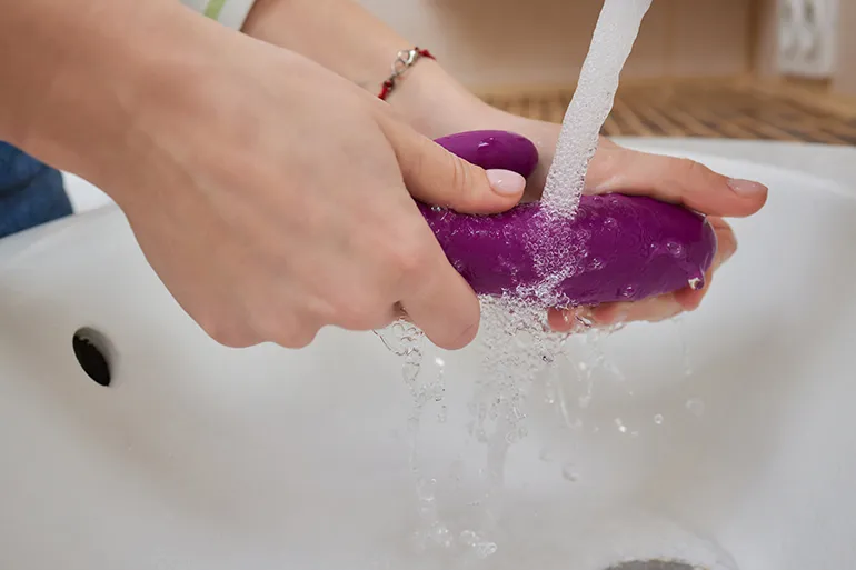 Washing a sex toy